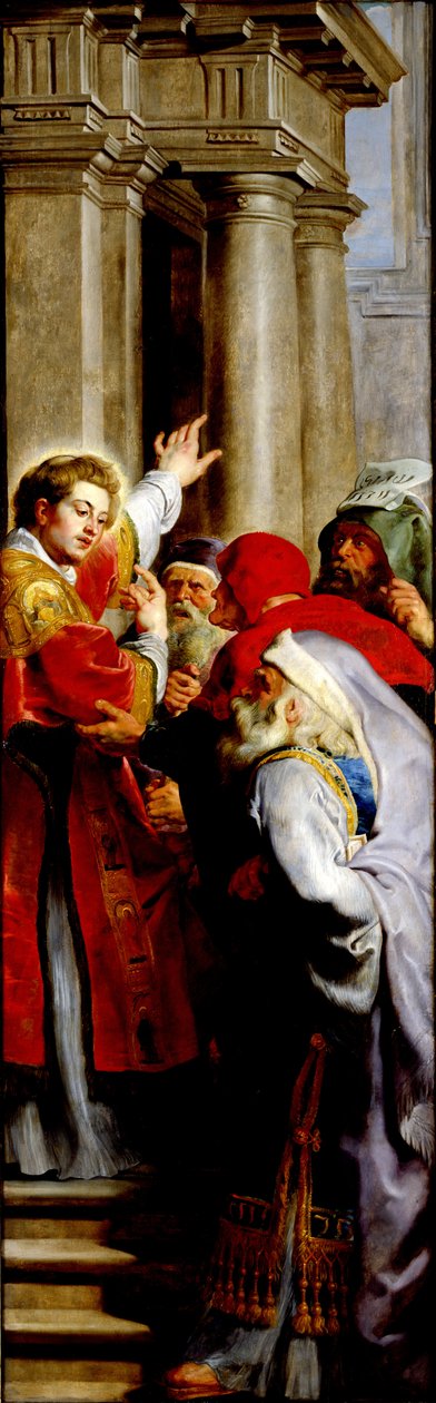 St. Stephan predigt, aus dem Triptychon des St. Stephan von Peter Paul Rubens