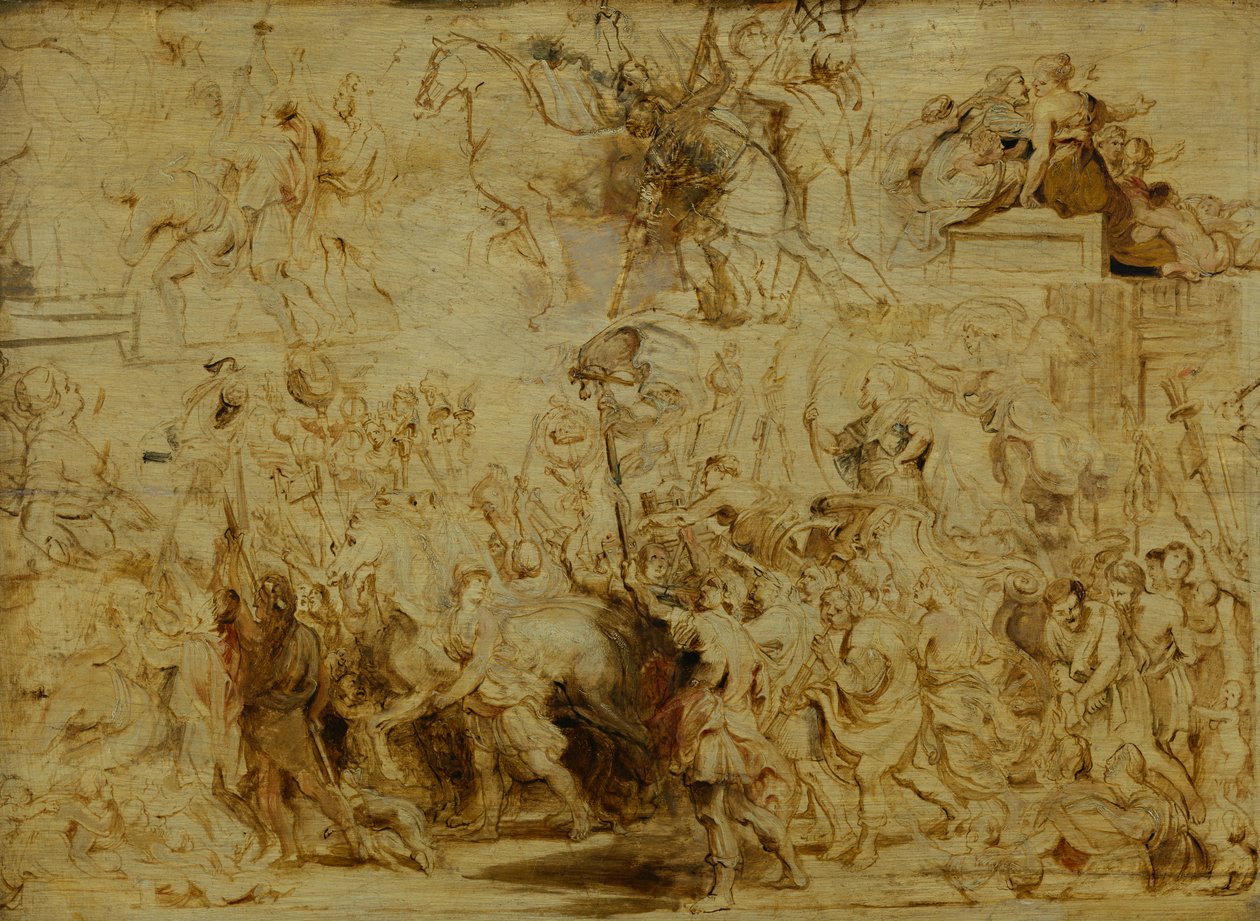 Triumphaler Einzug von Henri IV (1553-1610) in Paris, ca. 1627 von Peter Paul Rubens