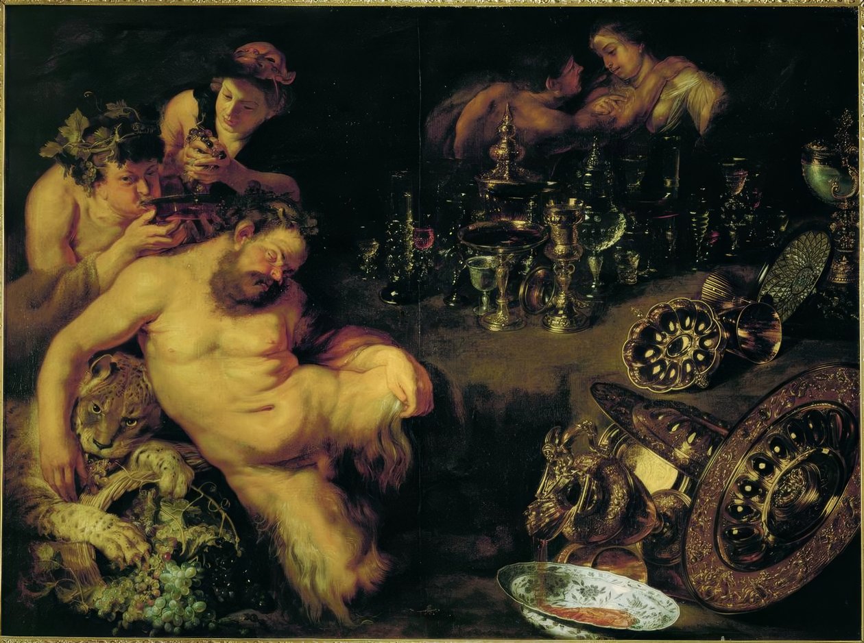 Betrunkener, schlafender Satyr von Peter Paul Rubens