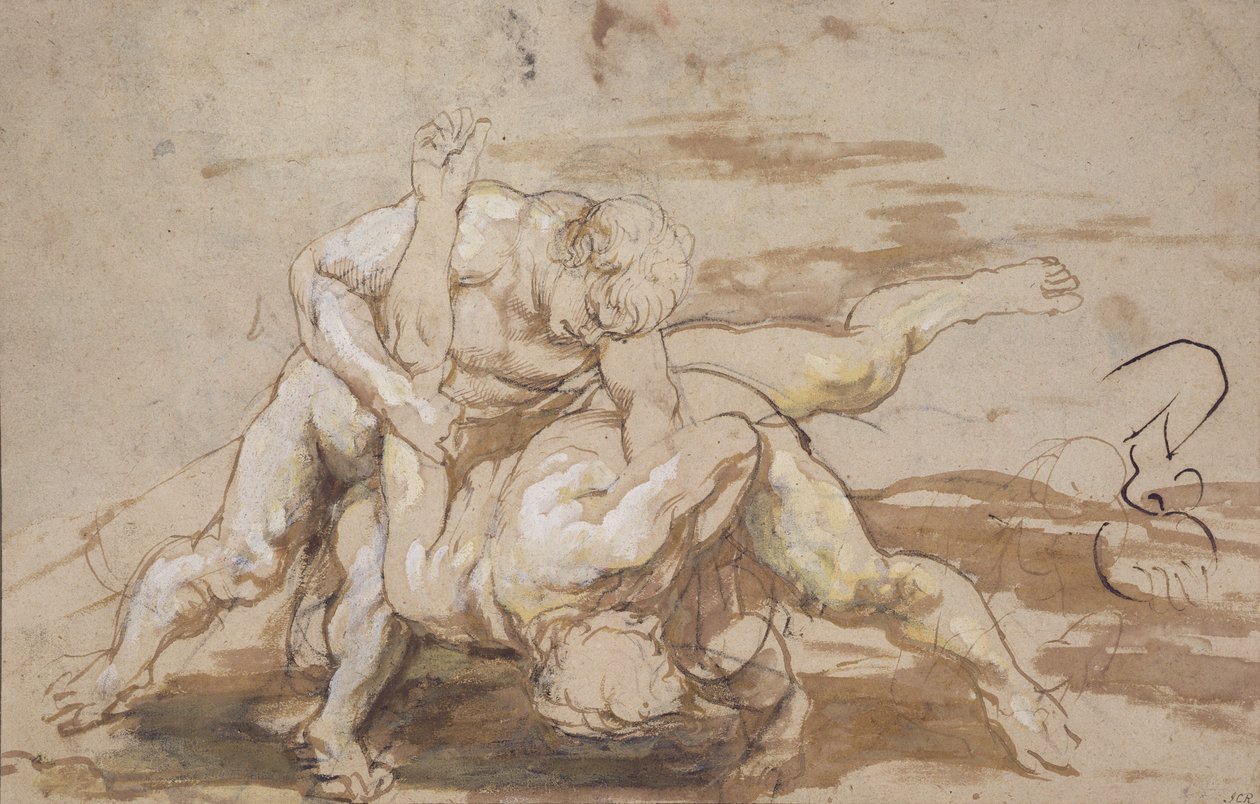 Zwei Männer beim Ringen von Peter Paul Rubens