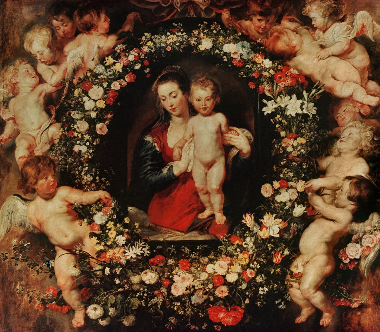 Jungfrau mit einem Blumenkranz, um 1618-20 von Peter Paul Rubens