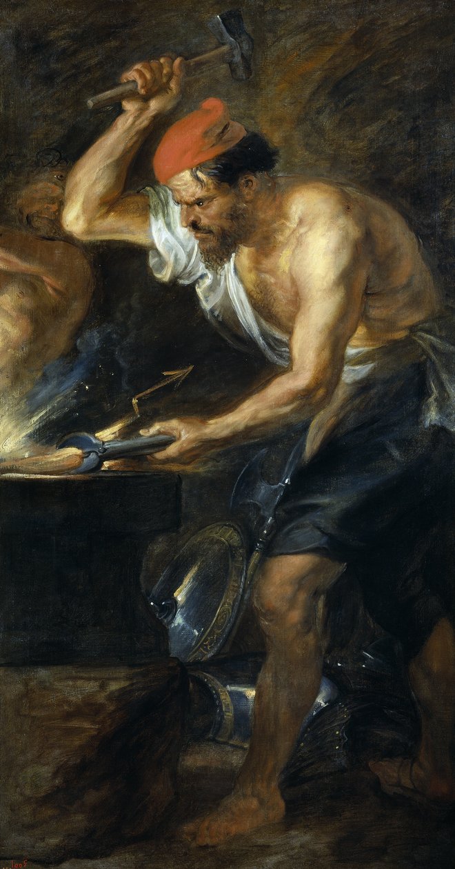Vulkan schmiedet die Blitze des Jupiter von Peter Paul Rubens