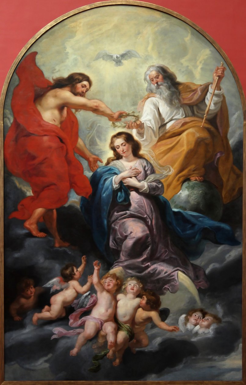 Die Krönung der Jungfrau von Peter Paul studio of Rubens