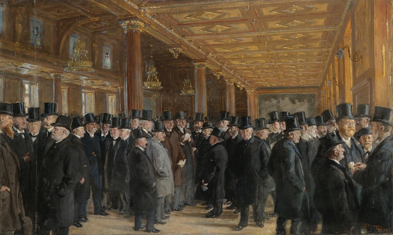 Von der Börse in Kopenhagen Skizze von Peder Severin Krøyer