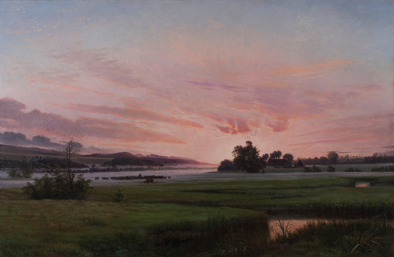 Ein Sommerabend bei Ry, Jütland, ca. 1873 von Vilhelm Kyhn