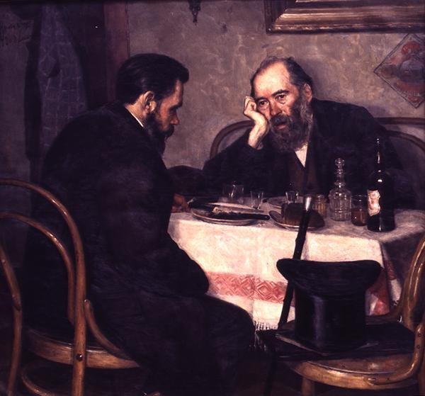Zwei Freunde treffen sich von Peter Alexandrovich Nilus