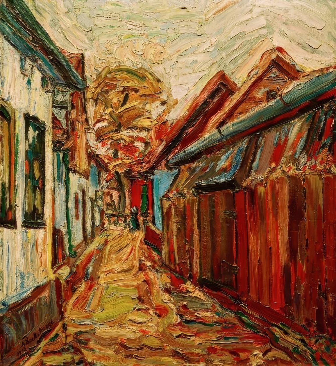 Dorfstraße von Peter August Böckstiegel