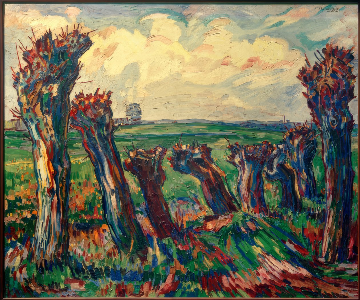 Landschaft mit Weiden von Peter August Böckstiegel