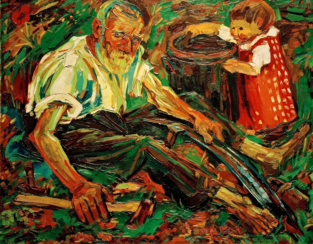Sensendengler (Mein Vater) von Peter August Böckstiegel
