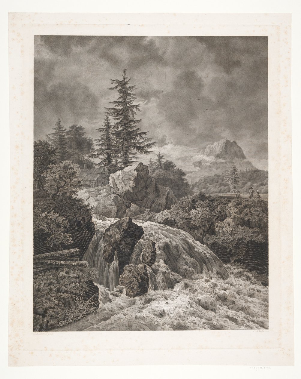 Landschaft mit Wasserfall von Peter Christian Schøler