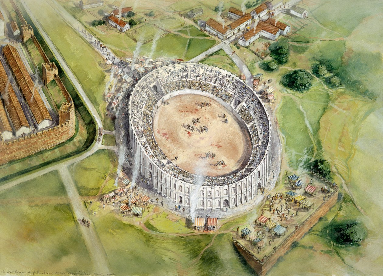 Römisches Amphitheater von Chester, 2. Jahrhundert, ca. 1990-2010 von Peter Dunn