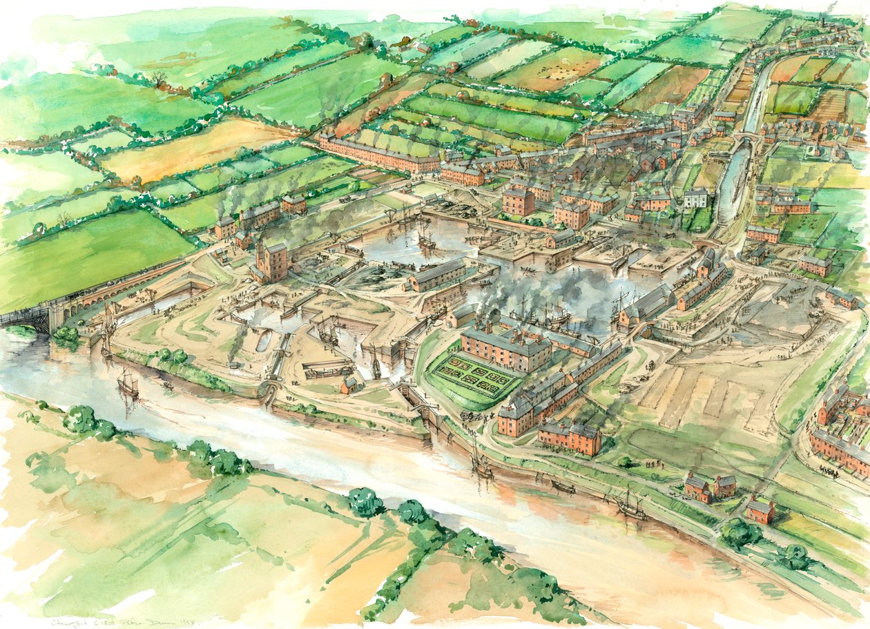 Entwicklung von Stourport ca. 1809, ca. 1980-2010 von Peter Dunn