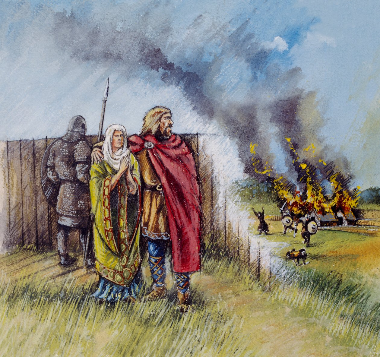 Sächsischer Mann und Frau, 8. Jahrhundert, ca. 1990-2010 von Peter Dunn