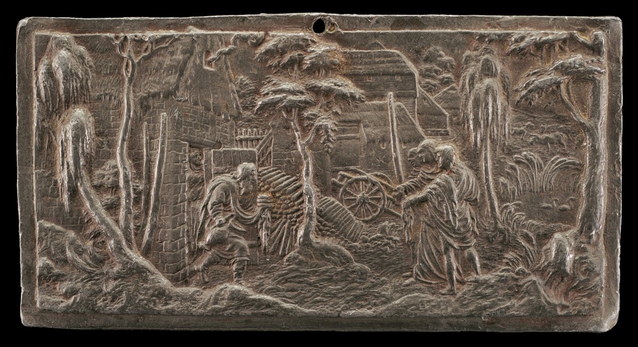 Abraham begrüßt die drei Engel von Peter Flötner