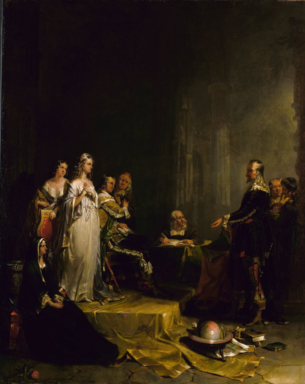 Kolumbus vor der Königin, 1841 von Peter Frederick Rothermel