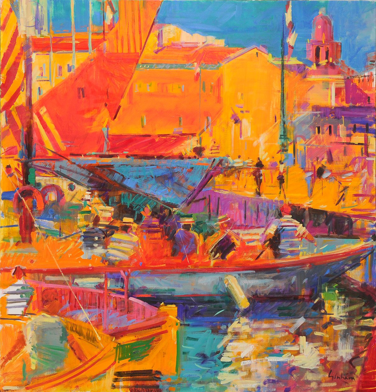 Saint Tropez im Mai 2020 von Peter Graham (Contemporary)
