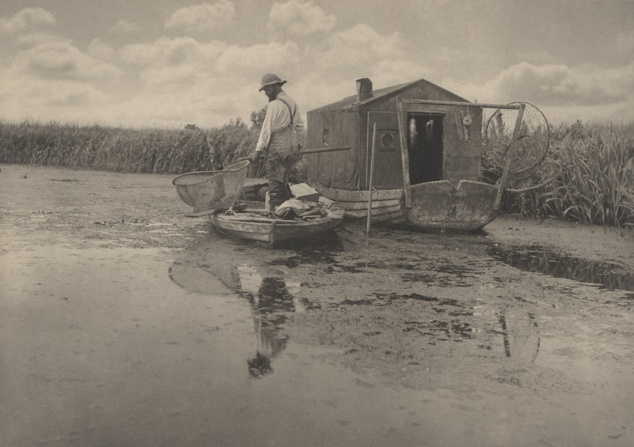 Das Zuhause eines Aal-Fängers, 1886 von Peter Henry Emerson