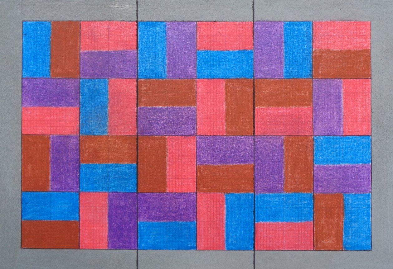 Gefliestes Triptychon von Peter McClure