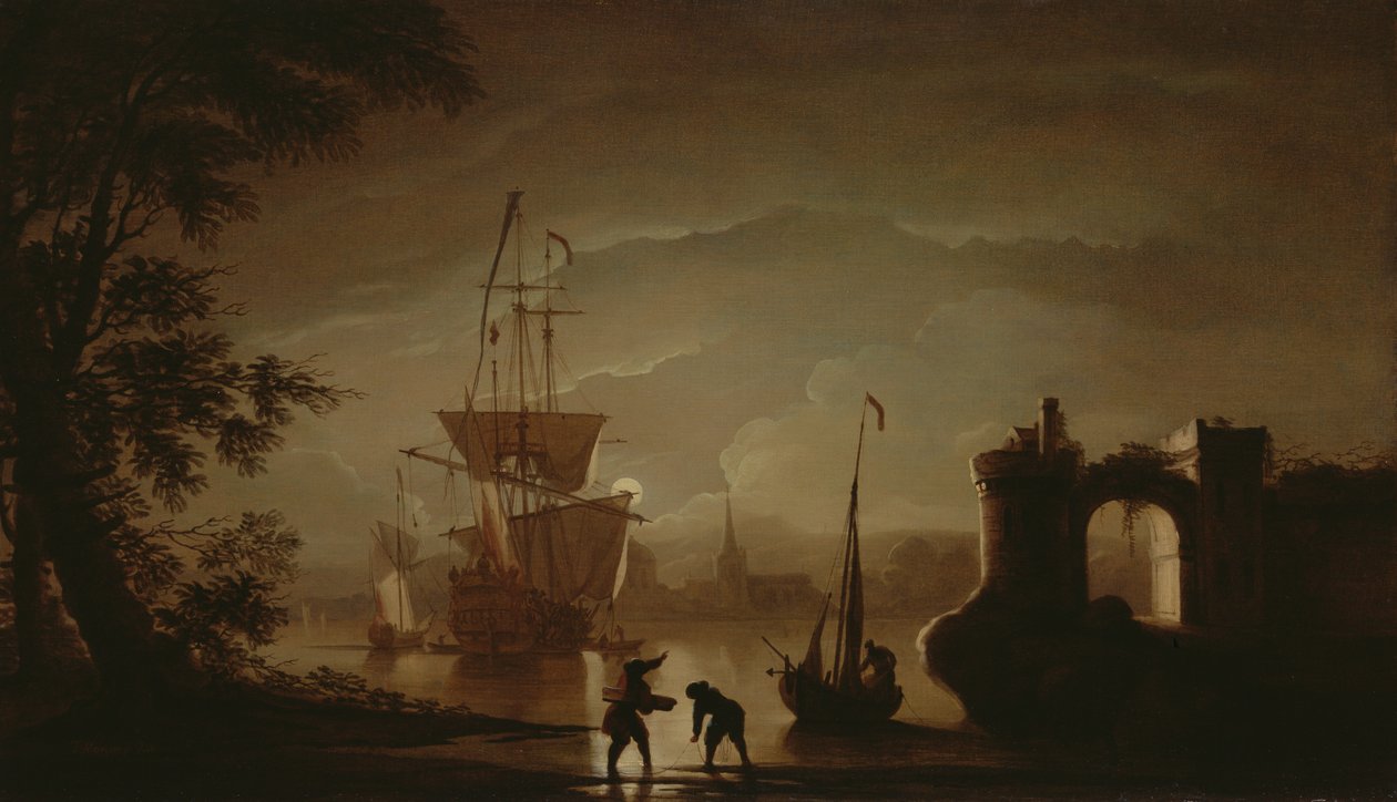 Schifffahrt im Mondlicht von Peter Monamy