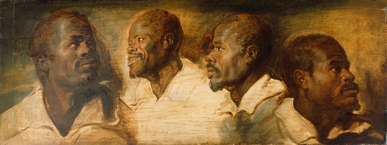 Vier Studien eines männlichen Kopfes, ca. 1617-1620 von Peter Paul Rubens