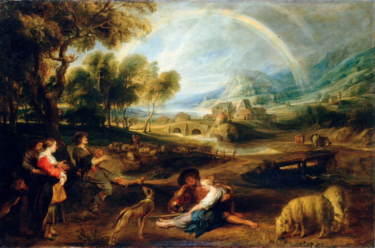 Landschaft mit einem Regenbogen, frühe 1630er Jahre von Peter Paul Rubens
