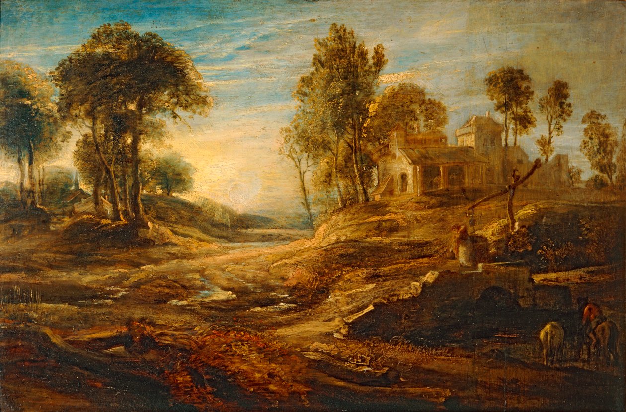 Landschaft am Wasserplatz von Peter Paul Rubens