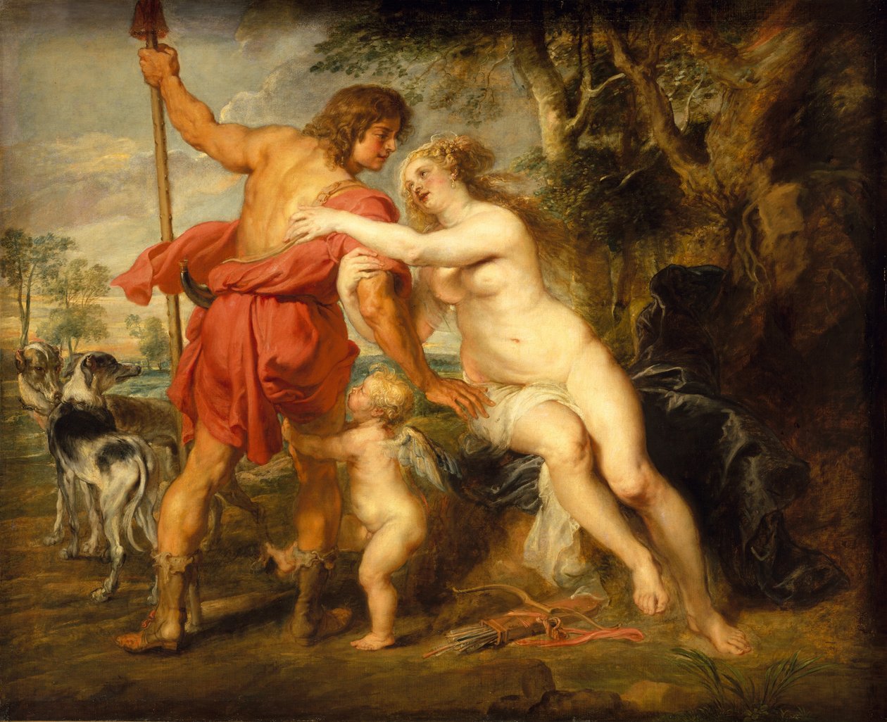 Venus und Adonis, wahrscheinlich Mitte der 1630er Jahre von Peter Paul Rubens