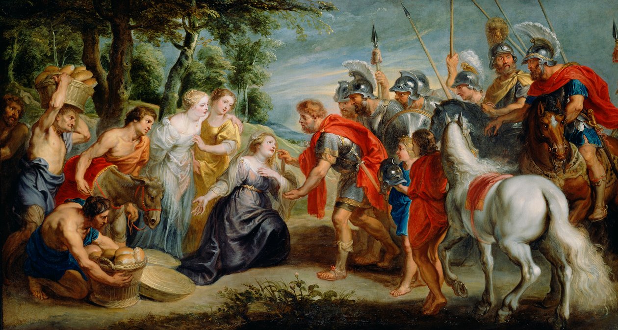 David trifft Abigail, ca. 1620-5 von Peter Paul studio of Rubens