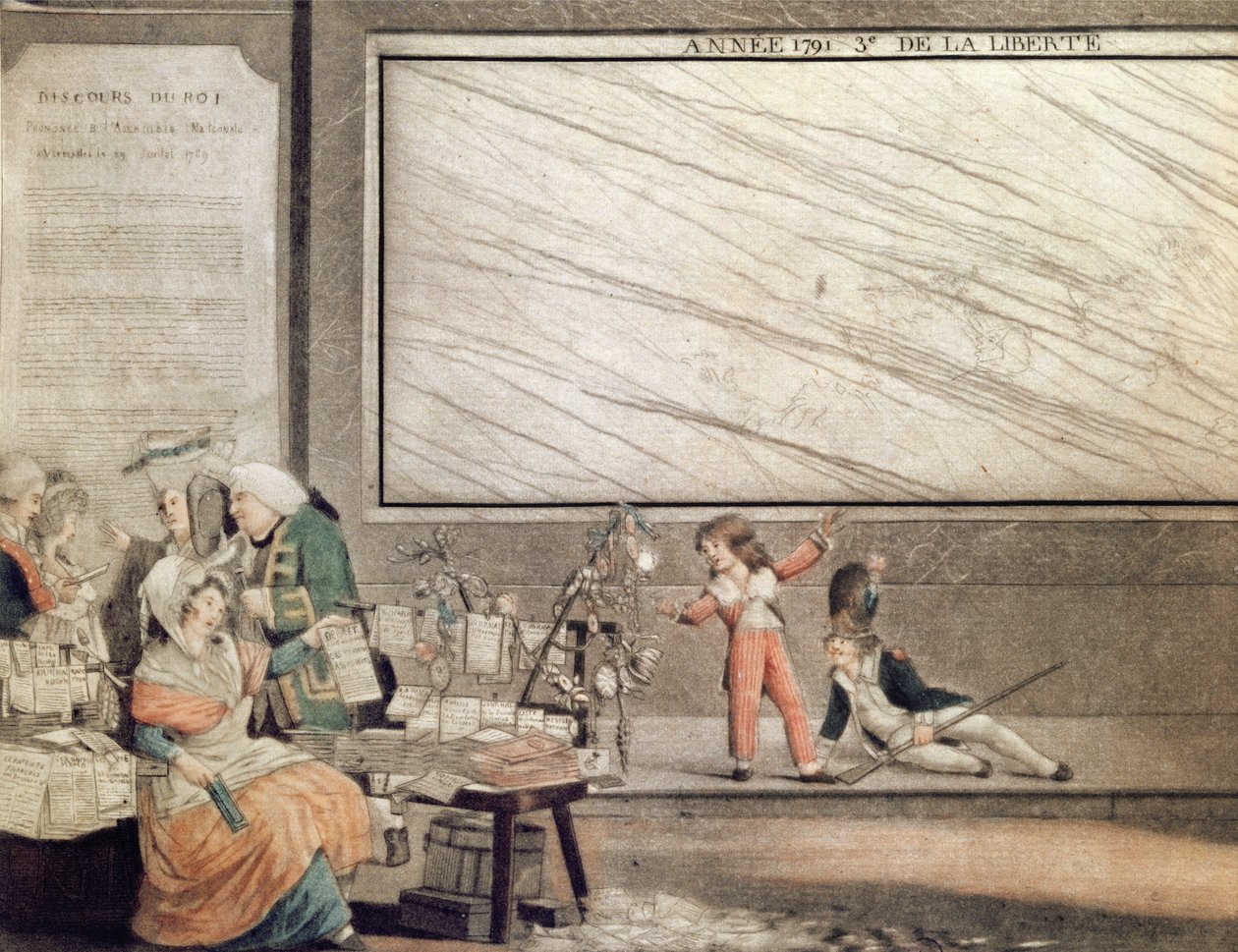National Almanach für 1791, gewidmet den Freunden der Verfassung, 1790 (Detail) von Philibert Louis Debucourt