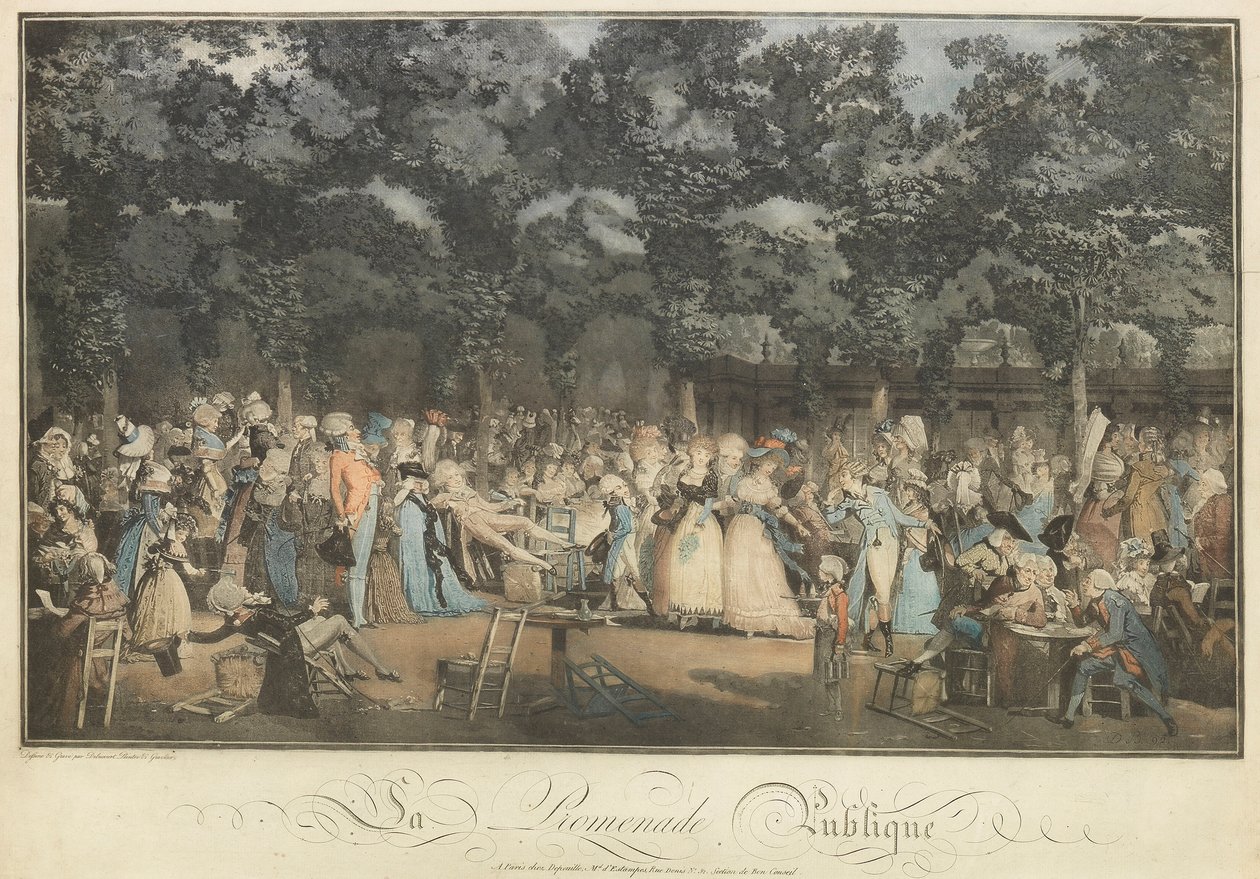 Der öffentliche Spaziergang, 1792 von Philibert Louis Debucourt