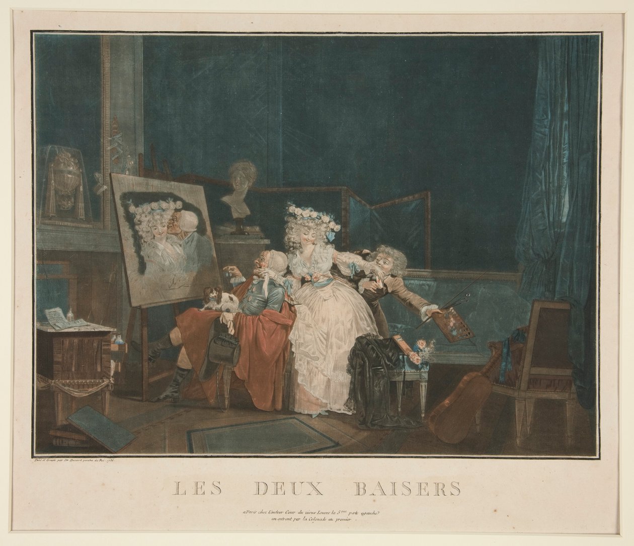 Les deux baisers von Philibert Louis Debucourt