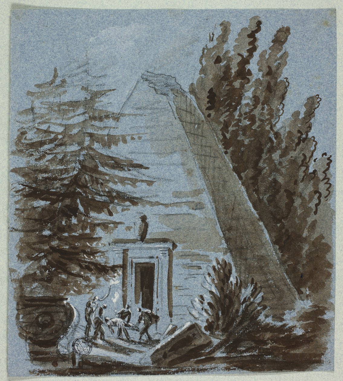 Nächtliche Beerdigung in der Nähe der Pyramide von Philibert Louis Debucourt