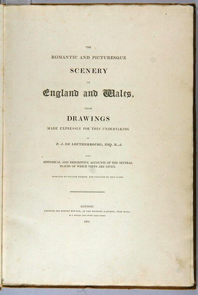 Titelseite von Romantic and Picturesque Scenery of England and Wales, 1805 von Philippe Jacques de Loutherbourg