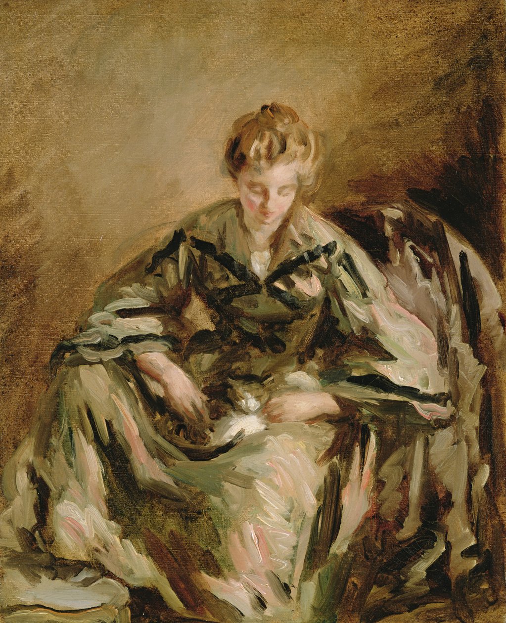 Mädchen mit Katze von Philip Wilson Steer