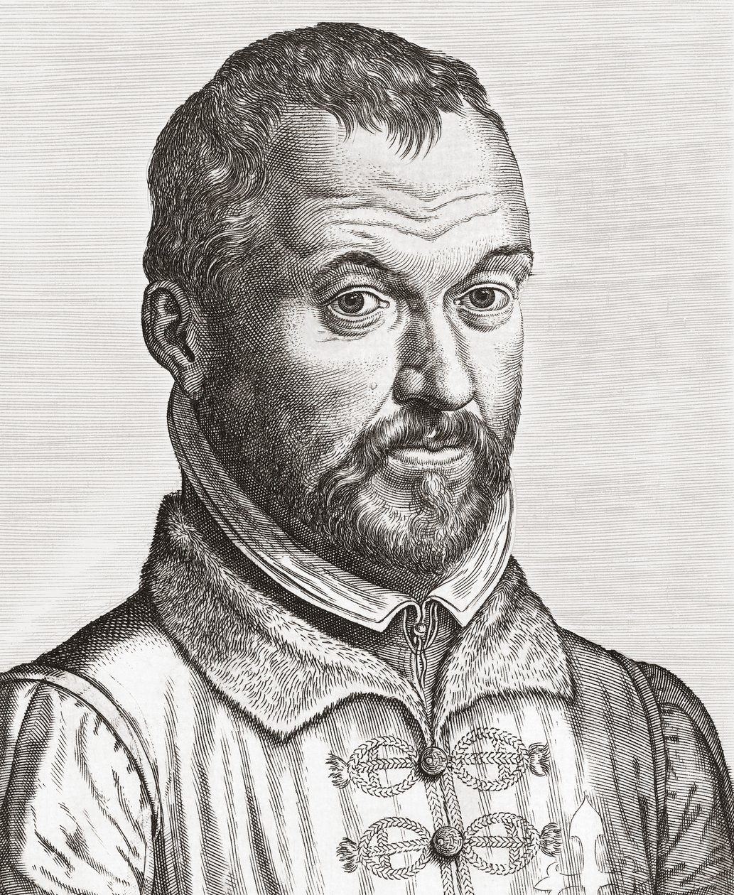 Benito Arias Montano. Porträt. von Philip (after) Galle