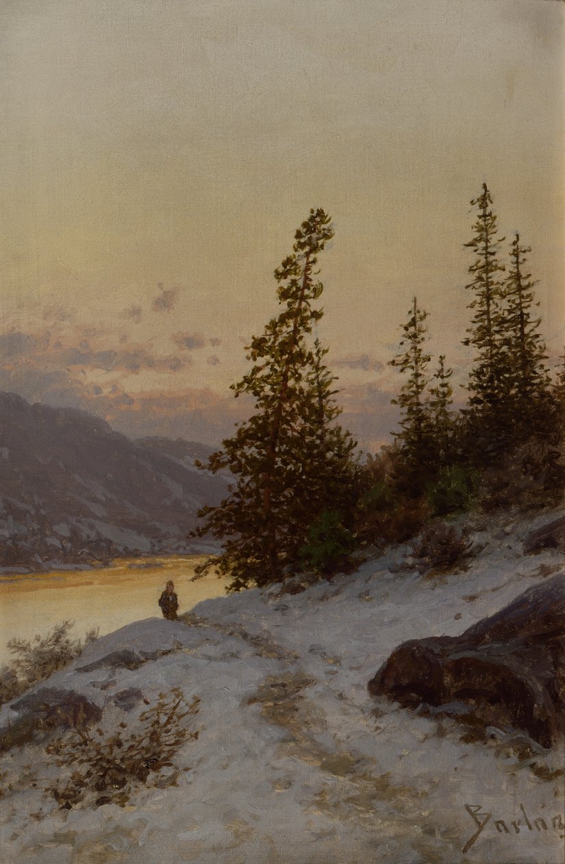 Mann in Winterlandschaft von Philip Barlag