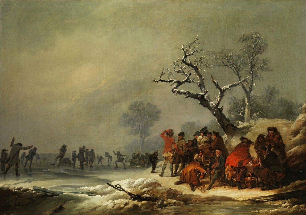 Ruhende Gesellschaft im winterlichen Genuss von Philip James de Loutherbourg
