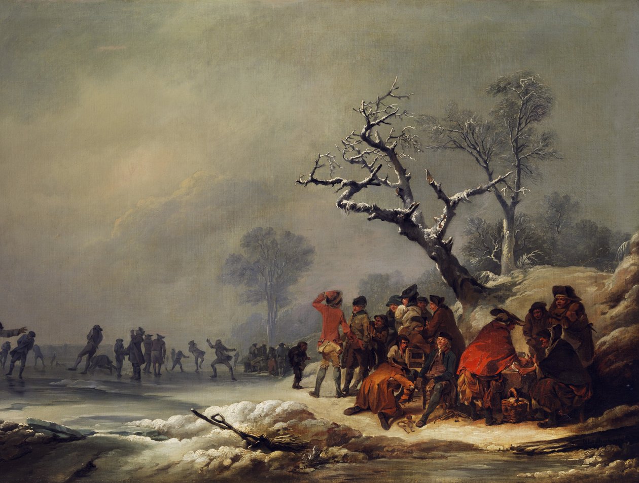 Ruhende Gesellschaft im winterlichen Genuss von Philip James de Loutherbourg