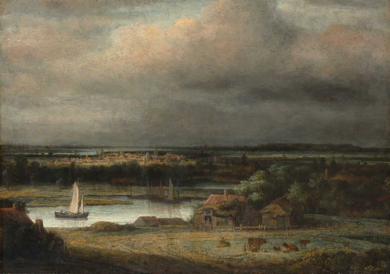 Weite Flusslandschaft von Philip Koninck