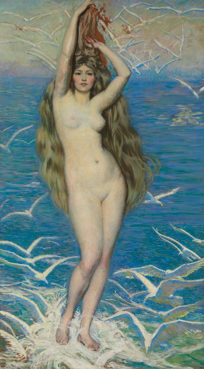 Mädchen mit Möwen, ca. 1920 von Philip Leslie Hale