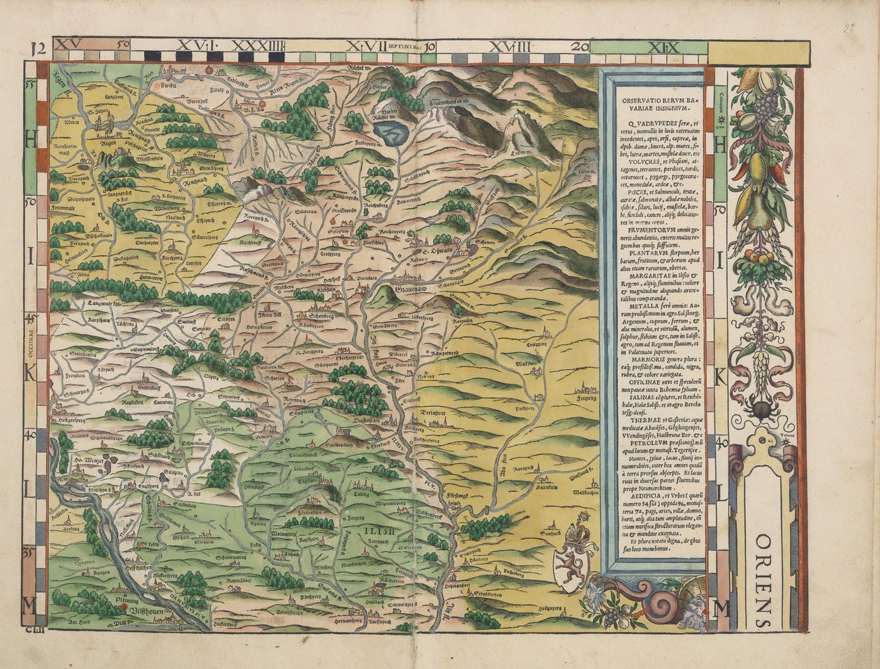 Bairische Landtafeln von 1568 (Tafel 12) von Philipp Apian
