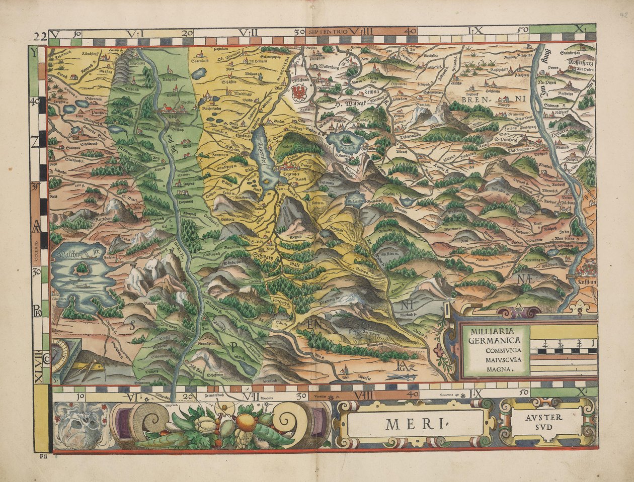 Bairische Landtafeln von 1568 (Tafel 22) von Philipp Apian