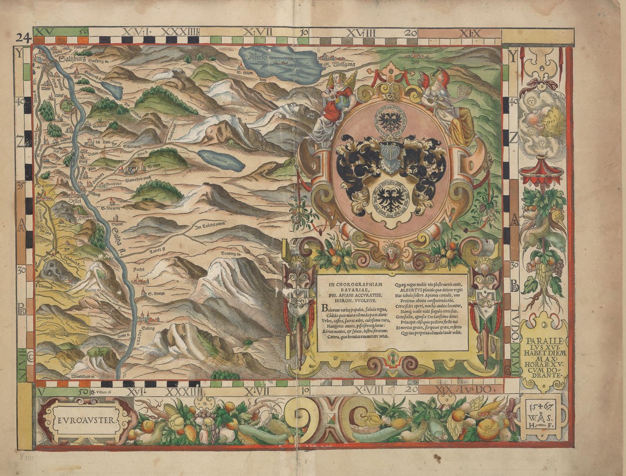 Bairische Landtafeln von 1568 (Tafel 24) von Philipp Apian