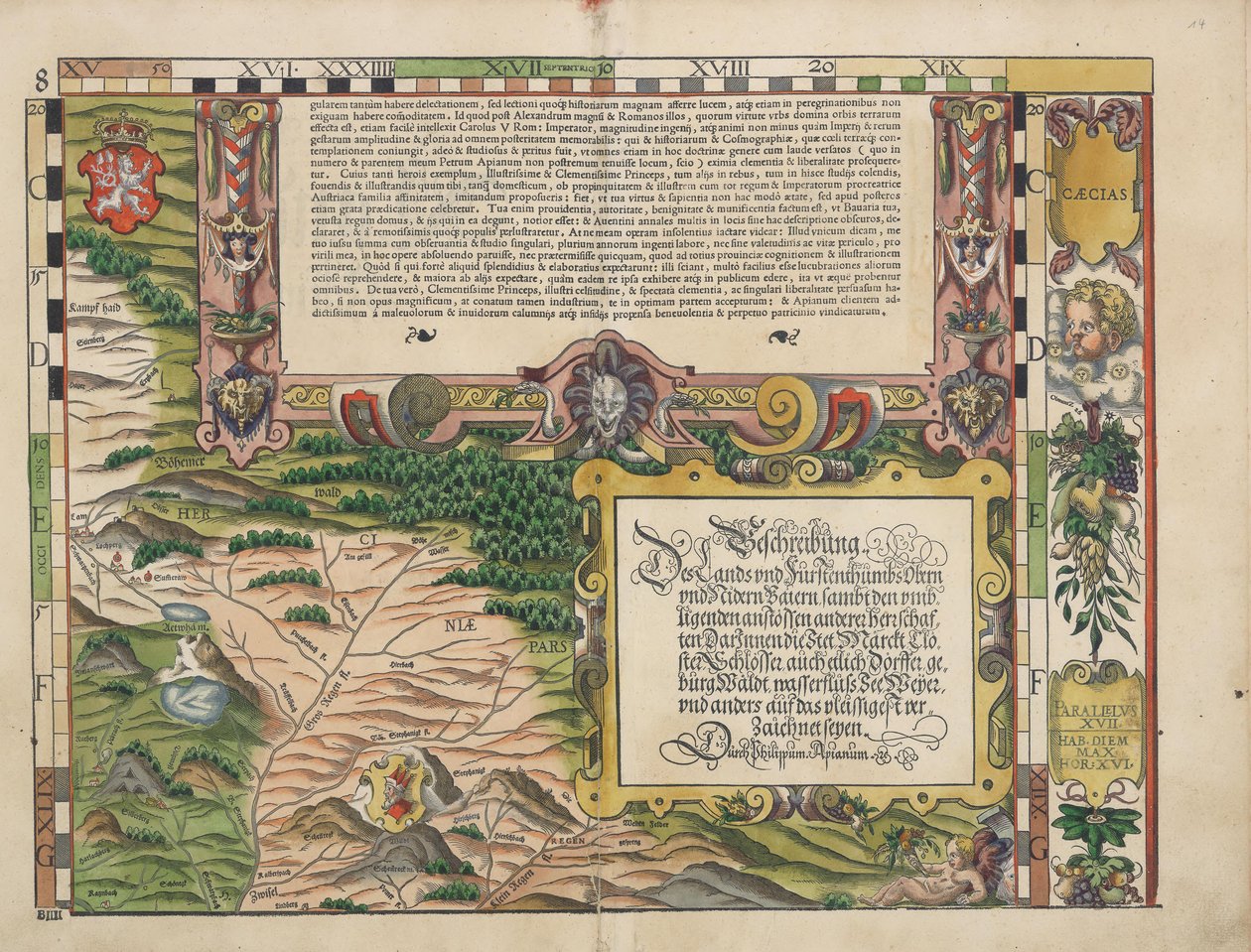 Bairische Landtafeln von 1568 (Tafel 8) von Philipp Apian