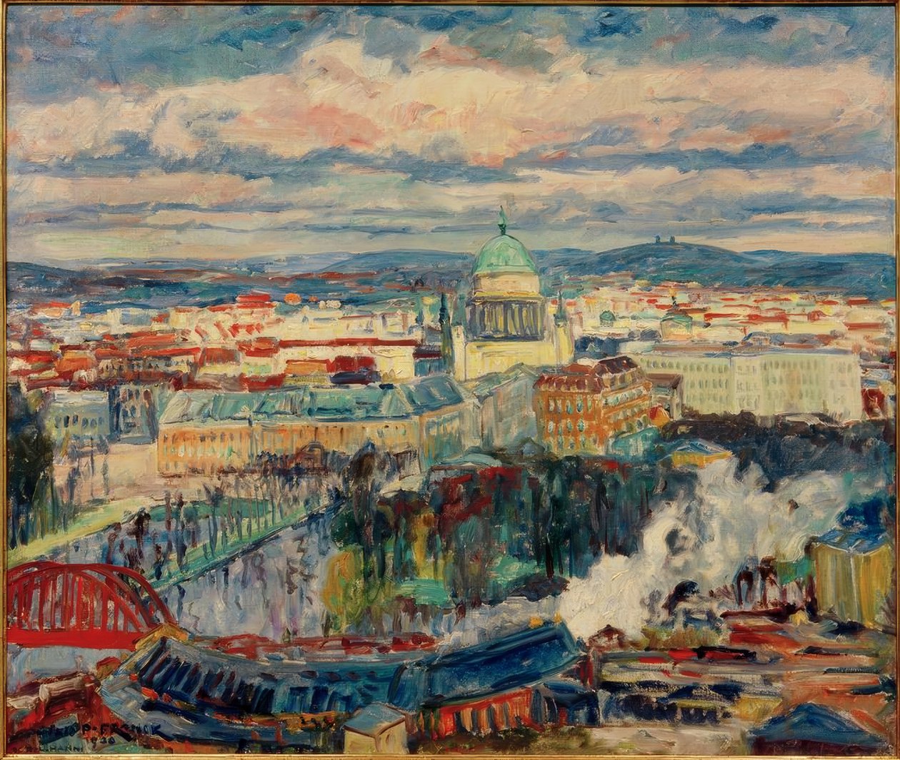Blick auf Potsdam mit der Nikolaikirche von Philipp Franck