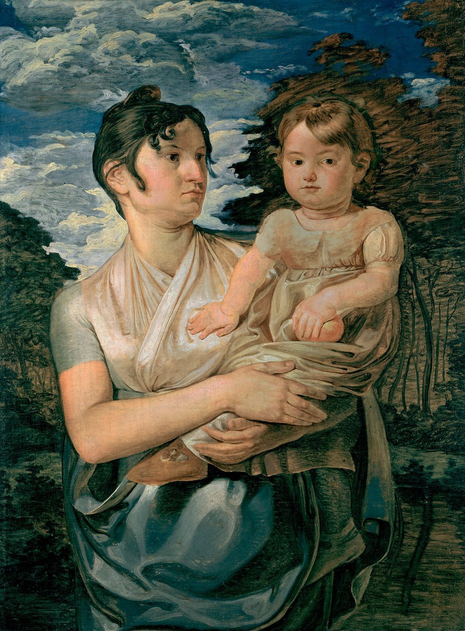 Pauline Runge mit ihrem zweijährigen Sohn von Philipp Otto Runge