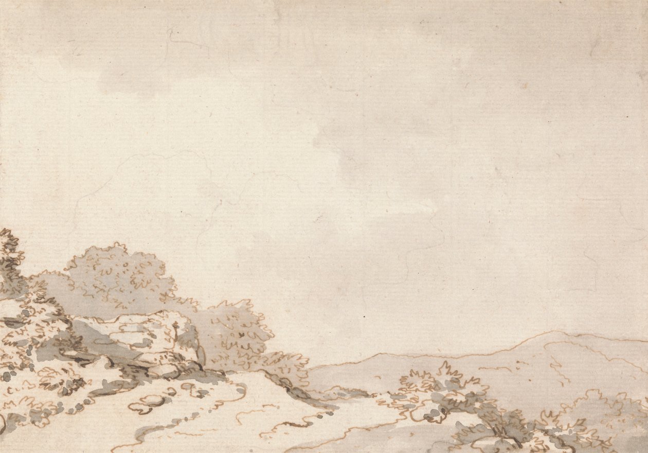 Ein Pfad auf einem Hügel von Philippe Jacques de Loutherbourg