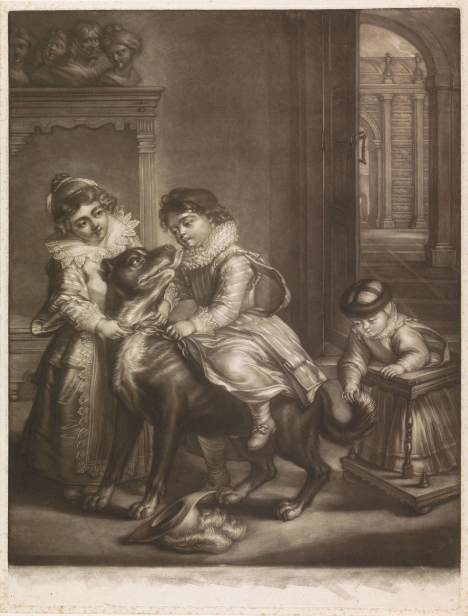 Drei Kinder von Rubens von Philippe Joseph Tassaert