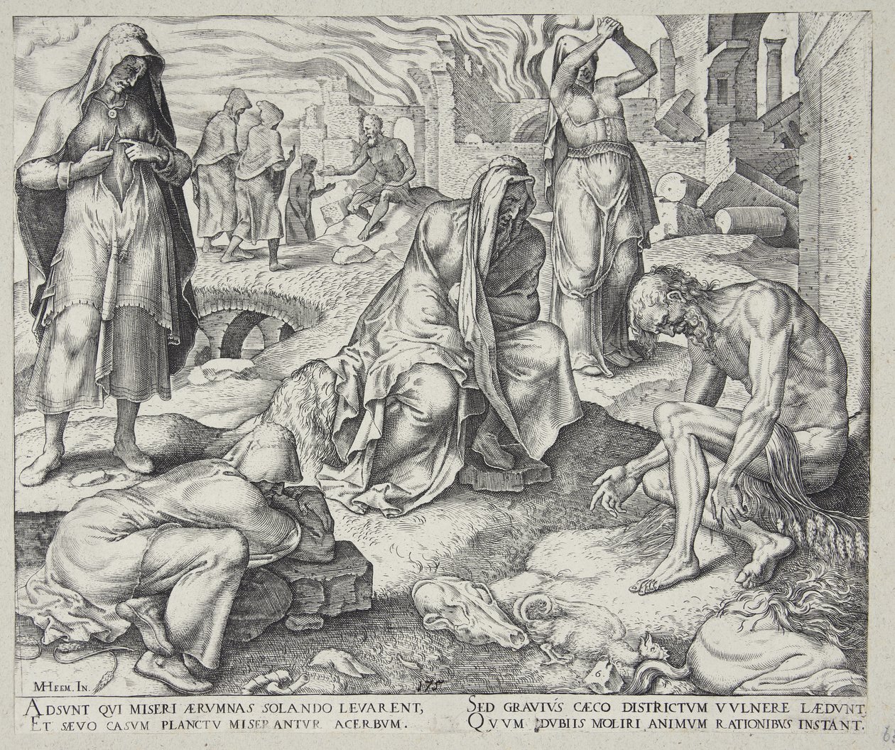 Hiob auf dem Misthaufen von Philips Galle
