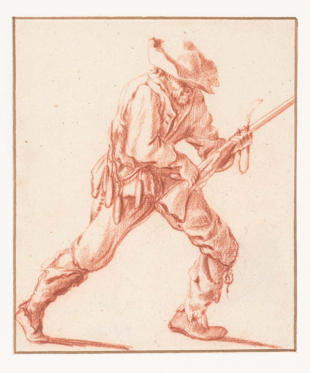 Mann lädt ein Gewehr von Philips Wouwerman (copy after)